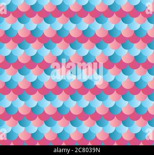 Colorful scallop pattern vector illustration design.Blue and pink seamless vector pattern. Texture used for printing/wallpaper/ background. Stock Vector