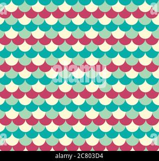 Scallop pattern vector illustration design.Green vector pattern. Texture used for printing/wallpaper/ background. Stock Vector