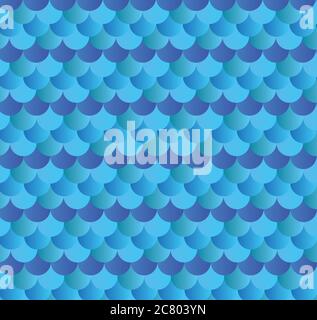 Scallop pattern vector illustration design.Blue seamless vector pattern. Texture used for printing/wallpaper/ background. Stock Vector