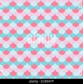 Colorful scallop pattern vector illustration design.Blue and pink seamless vector pattern. Texture used for printing/wallpaper/ background. Stock Vector