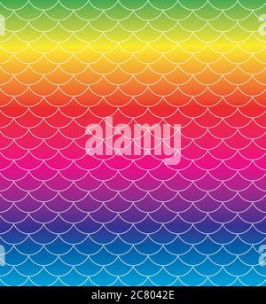 Colorful scallop pattern vector illustration design.Rainbow seamless vector pattern. Texture used for printing/wallpaper/ background. Stock Vector