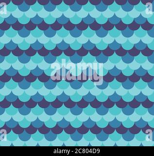 Scallop pattern vector illustration design.Blue seamless vector pattern. Texture used for printing/wallpaper/ background. Stock Vector