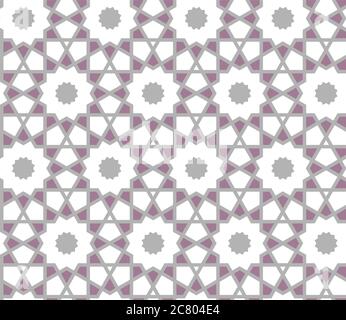 Arabesque vector seamless pattern. Arabic geometric tile and grid background or texture Stock Vector