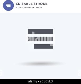 Align Right icon vector, filled flat sign, solid pictogram isolated on white, logo illustration. Align Right icon for presentation. Stock Vector