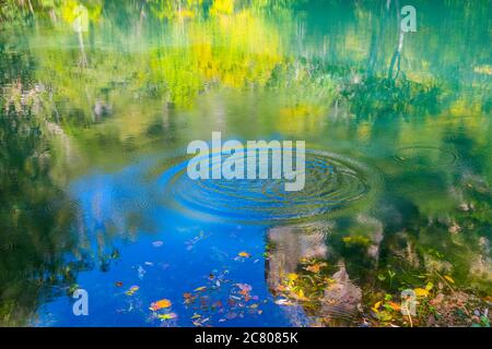 Ripples and reflections on water. Stock Photo