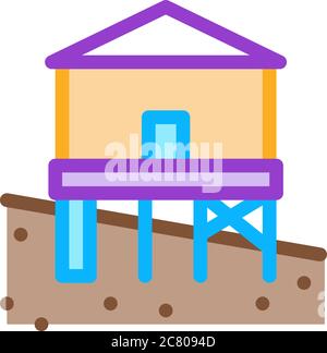 monolithic foundation icon vector outline illustration Stock Vector ...