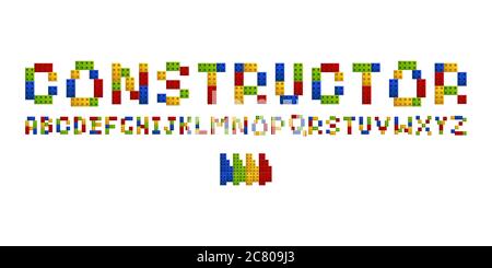 English alphabet drawn from the construction blocks of the constructor Stock Vector