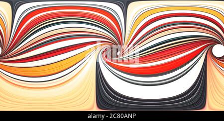 360 degree spherical vr panorama, HDRI seamless environment map of a colorful abstract twisted tunnel, 3d rendering illustration Stock Photo