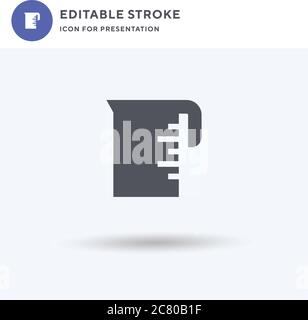 Measuring Cup icon vector, filled flat sign, solid pictogram isolated on white, logo illustration. Measuring Cup icon for presentation. Stock Vector