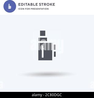 Vape icon vector, filled flat sign, solid pictogram isolated on white, logo illustration. Vape icon for presentation. Stock Vector