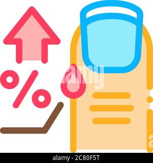 nail water percent icon vector outline illustration Stock Vector