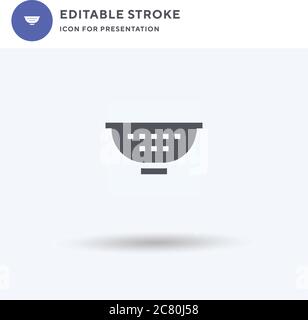 Strainer icon vector, filled flat sign, solid pictogram isolated on white, logo illustration. Strainer icon for presentation. Stock Vector