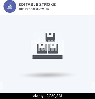 Inventory icon vector, filled flat sign, solid pictogram isolated on white, logo illustration. Inventory icon for presentation. Stock Vector