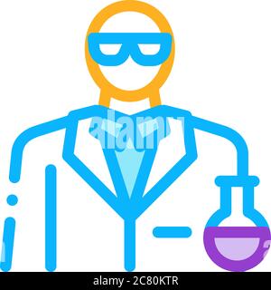 chemist profession icon vector outline illustration Stock Vector