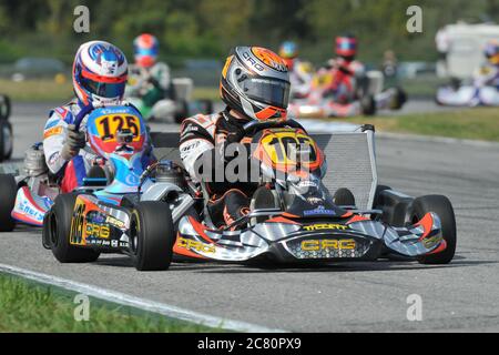 Max Verstappen's junior international karting career. Stock Photo