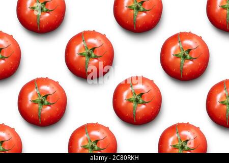 Tomato pattern isolated on white background. Stock Photo