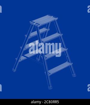 3D wire-frame model of ladder Stock Photo - Alamy