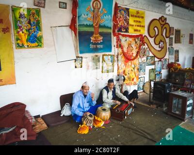 Group of musicians in Kathmandu, Nepal Stock Photo