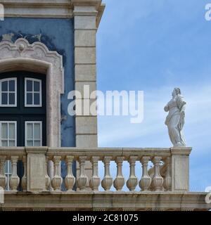 Queluz, Portugal - June 3, 2017: Detail of the facade  Robillon wing at Queluz National Palace. Summer residence by the Portuguese royal family Stock Photo