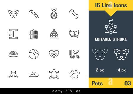 Pet Toys Store, Animal Care. Thin line icon - Outline flat vector illustration. Editable stroke pictogram. Premium quality graphics concept for web, l Stock Vector