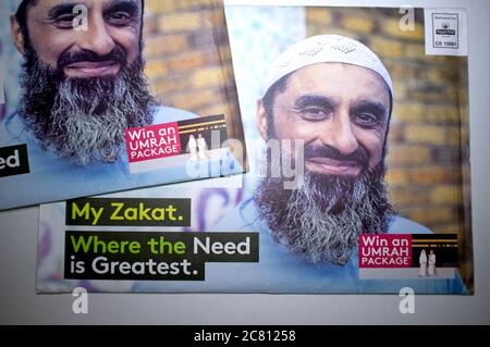 Zakat - fundraising for charitable donations at the time of Ramadan by the charity Muslim Aid Stock Photo