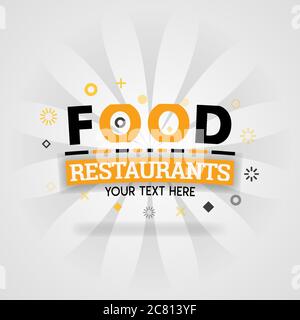 Orange logo template for restaurant food . for promotion, advertising, marketing. Can be for food application cover, culinary logo, food shop logo, re Stock Vector
