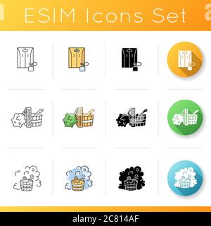 Bathhouse icons set. Linear, black and RGB color styles. Outdoor steam bath, portable sauna and bathhouse accessories. Healthy recreation, relaxing pa Stock Vector