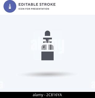 Vape Liquid icon vector, filled flat sign, solid pictogram isolated on white, logo illustration. Vape Liquid icon for presentation. Stock Vector