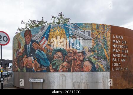J F Kennedy Memorial mosaic in Floodgate Street, Digbeth, Birmingham, UK Stock Photo