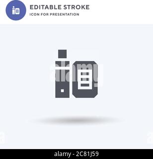Nicotine Inhaler icon vector, filled flat sign, solid pictogram isolated on white, logo illustration. Nicotine Inhaler icon for presentation. Stock Vector