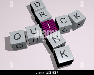 combination of quick drink built by cubic letters from the top perspective, excellent for the concept presentation. illustration and set. 3D illustration Stock Photo