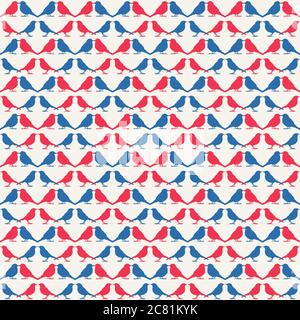 Colorful birds seamless pattern. Stock Vector