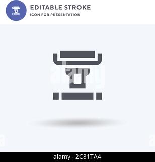 Seatbelt icon vector, filled flat sign, solid pictogram isolated on white, logo illustration. Seatbelt icon for presentation. Stock Vector