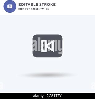 Skip icon vector, filled flat sign, solid pictogram isolated on white, logo illustration. Skip icon for presentation. Stock Vector