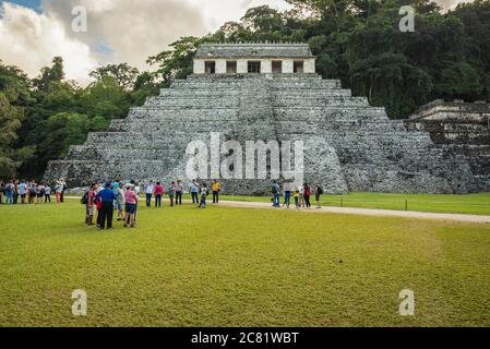 Temple of the Count ruins of the Maya city of Palenque; Chiapas, Mexico Stock Photo