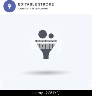 Funnel icon vector, filled flat sign, solid pictogram isolated on white, logo illustration. Funnel icon for presentation. Stock Vector