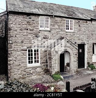 Photo illustration of Wesley Cottage at Trewint in Cornwall. Occupied by preacher John Wesley during Cornish travels. Archival scanned image Stock Photo