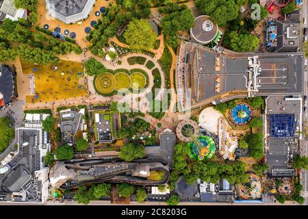 Aerial shot of the Tivoli Gardens amusement park in Copenhagen, Denmark Stock Photo