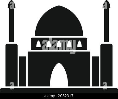 Dubai mosque temple icon. Simple illustration of Dubai mosque temple vector icon for web design isolated on white background Stock Vector