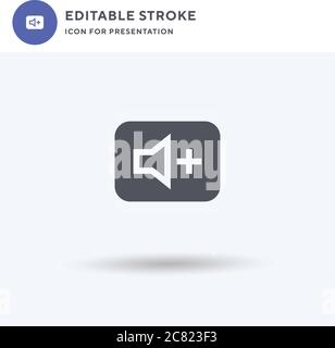 Increase Volume icon vector, filled flat sign, solid pictogram isolated on white, logo illustration. Increase Volume icon for presentation. Stock Vector