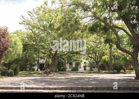 Colonia del Sacramento / Uruguay; Jan 2, 2019: main square of the city, a sunny summer day Stock Photo