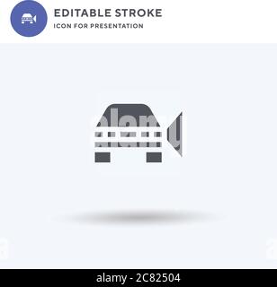 Car Light icon vector, filled flat sign, solid pictogram isolated on white, logo illustration. Car Light icon for presentation. Stock Vector