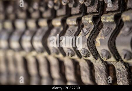 Electrical switch unit od an old machine. Stock Photo