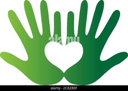 Hand care symbol logo icon vector template Stock Vector