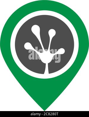 Hand frog logo icon vector template Stock Vector