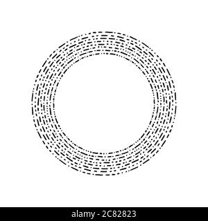 Round Frames. Hand drawn grunge textured. Black and white frame isolated on white background. Perfect for your design, cards, invitations, website, po Stock Vector