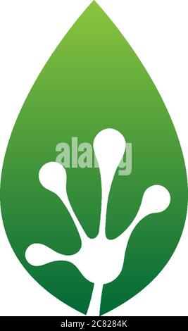Hand frog logo icon vector template Stock Vector