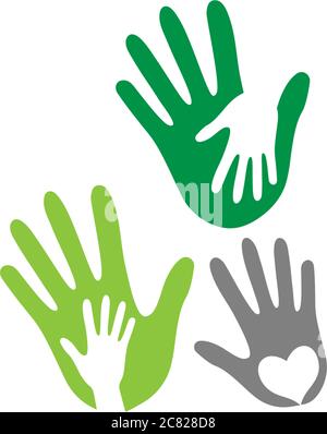 Hand care symbol logo icon vector template Stock Vector
