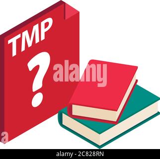 Tmp file icon, isometric style Stock Vector