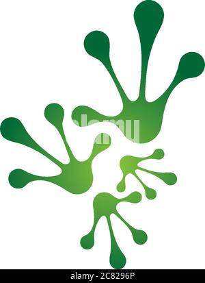 Hand frog logo icon vector template Stock Vector